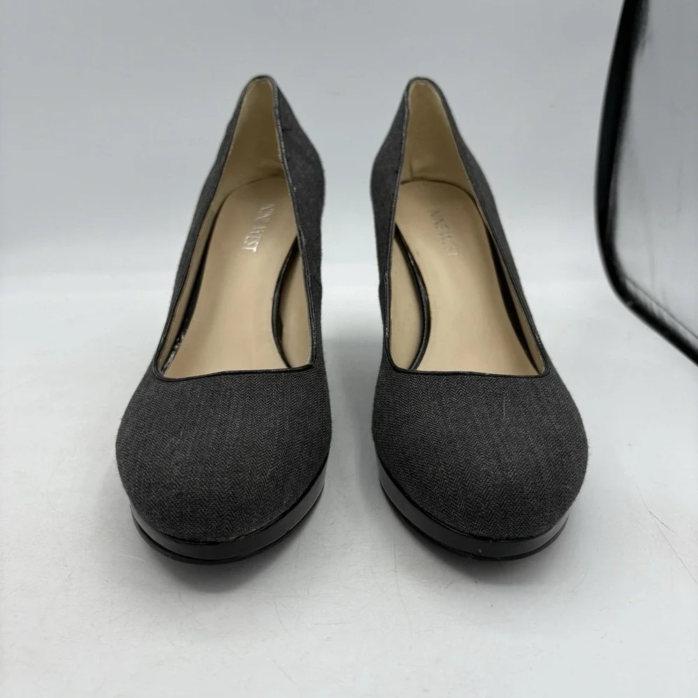 Nine West Shoes Womens Size 7.5 M Ashdown Charcoal Black Gray Heel Pumps‎